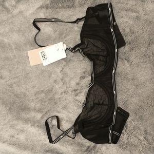 H&M mesh underwire black bra NWT